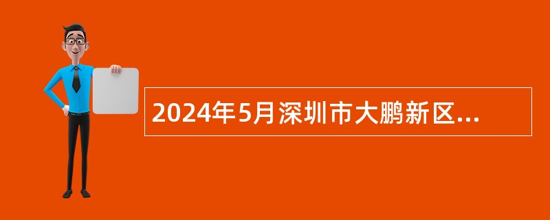 2024年5月深圳市大鹏新区南澳办事处招聘编外人员公告