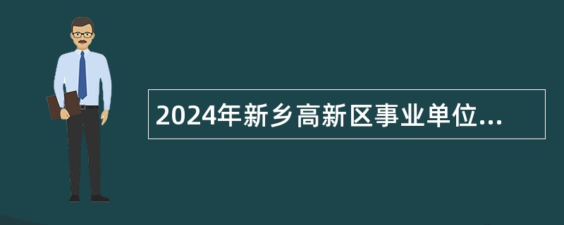 2024年新乡高新区事业单位招聘考试公告（8名）