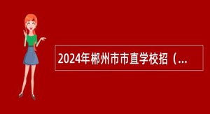 2024年郴州市市直学校招（选）聘教师公告