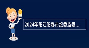 2024年阳江阳春市纪委监委审查调查保障中心招聘合同制职员公告