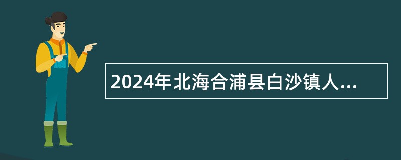 2024年北海合浦县白沙镇人民政府招聘村级防贫监测信息员公告