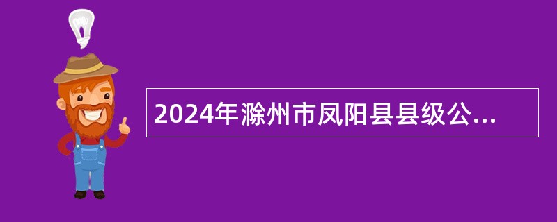 2024年滁州市凤阳县县级公立医院招聘专业技术人员公告