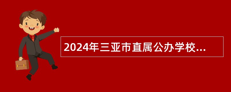 2024年三亚市直属公办学校第三次招聘编外教师公告（第1号）