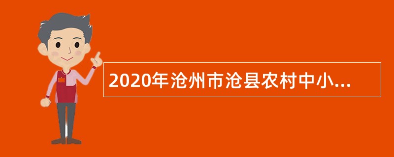 2020年沧州市沧县农村中小学幼儿园教师招聘公告