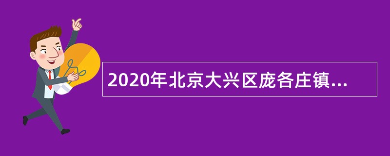 2020年北京大兴区庞各庄镇招聘第七次全国人口普查人员公告