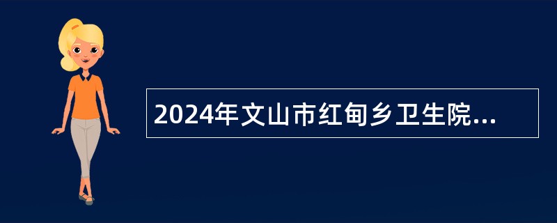 2024年文山市红甸乡卫生院招聘公告