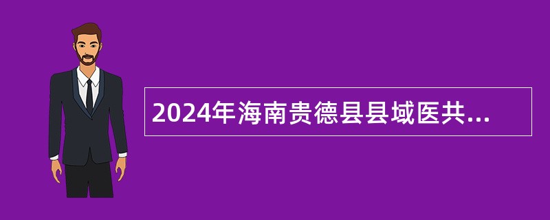 2024年海南贵德县县域医共体总院招聘临时聘用人员公告