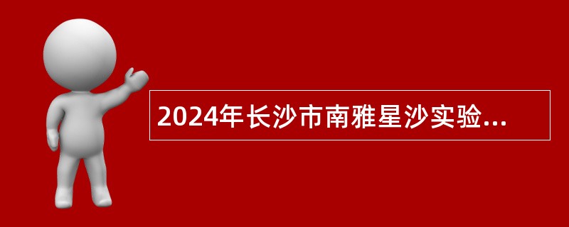 2024年长沙市南雅星沙实验学校教师招聘公告