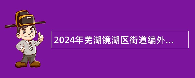 2024年芜湖镜湖区街道编外聘用人员招聘公告（63名）