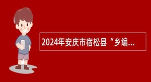 2024年安庆市宿松县“乡编村用”专项招聘事业单位工作人员的公告