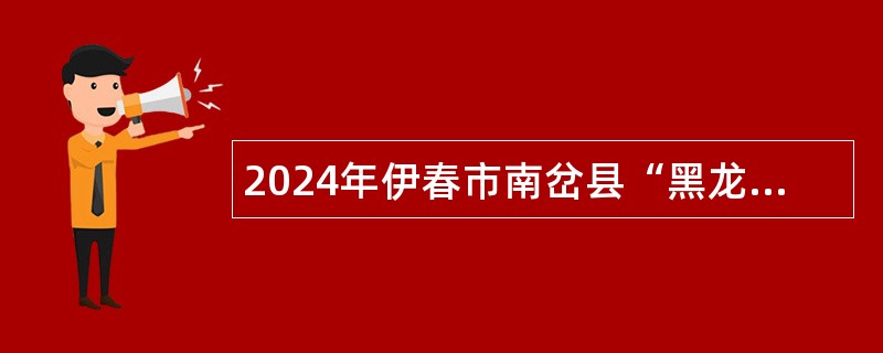 2024年伊春市南岔县“黑龙江人才周”事业单位招聘公告