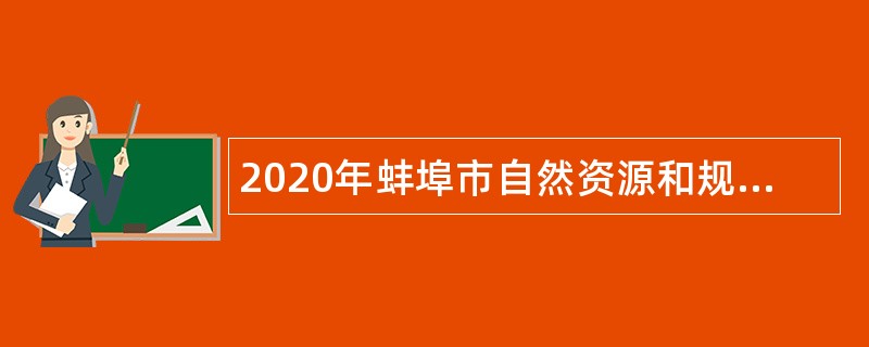 2020年蚌埠市自然资源和规划局属事业单位招聘公告