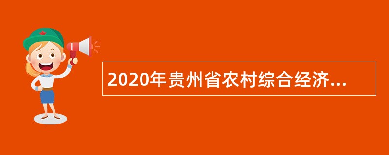 2020年贵州省农村综合经济信息中心招聘公告