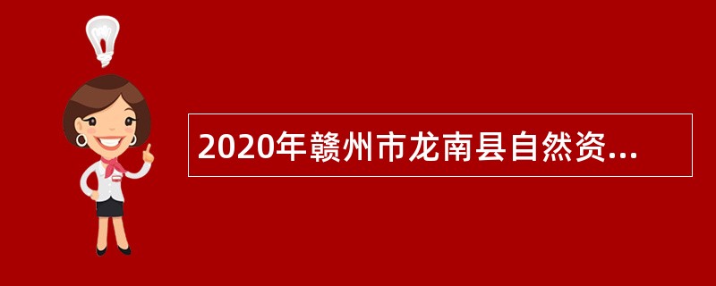 2020年赣州市龙南县自然资源局不动产登记中心招聘公告