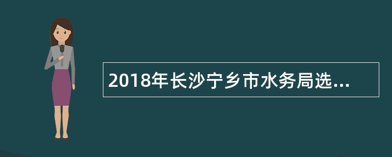 2018年长沙宁乡市水务局选调河长制工作办公室工作人员公告