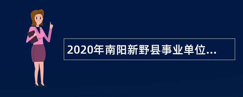 2020年南阳新野县事业单位招聘考试公告（125人）