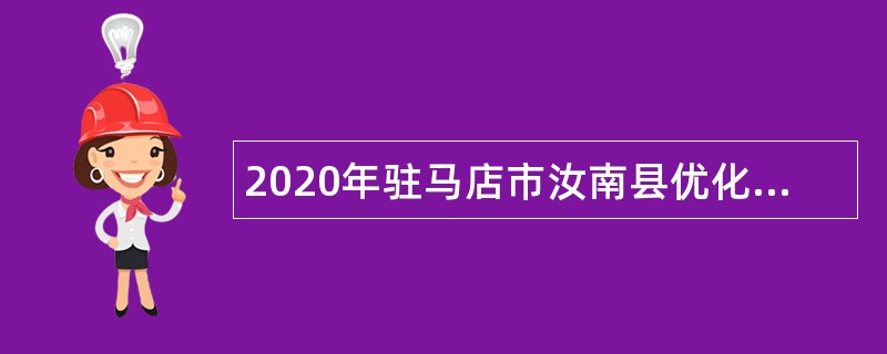 2020年驻马店市汝南县优化营商环境建设办公室招聘公告