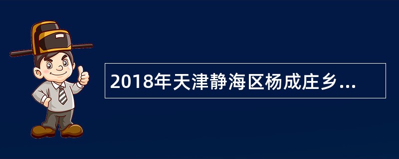 2018年天津静海区杨成庄乡人民政府派遣人员招聘公告