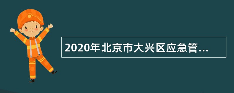 2020年北京市大兴区应急管理局面向社会招聘临时辅助用工公告