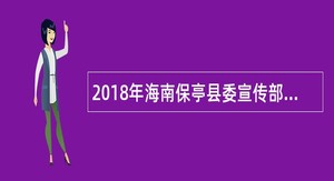 2018年海南保亭县委宣传部招聘公告