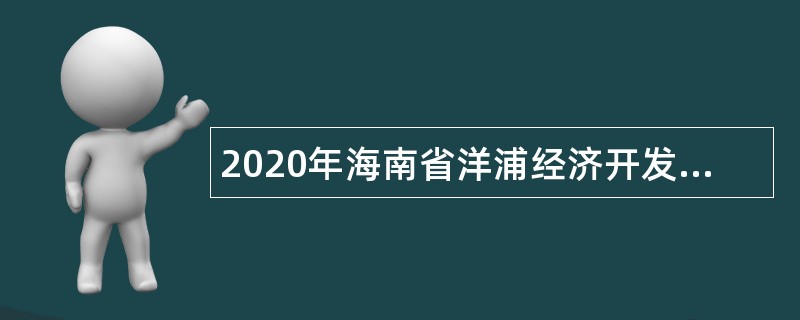 2020年海南省洋浦经济开发区招聘第二批急需紧缺人才公告
