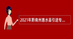 2021年黔南州惠水县引进专业人才公告