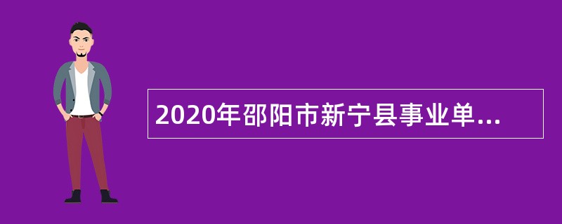 2020年邵阳市新宁县事业单位招聘考试公告（11人）