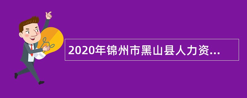 2020年锦州市黑山县人力资源信息服务中心招聘公告