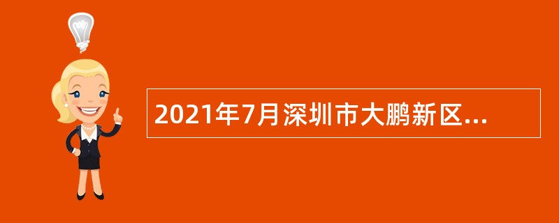2021年7月深圳市大鹏新区纪工委招聘编外人员公告