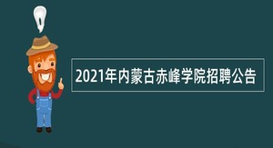 2021年内蒙古赤峰学院招聘公告