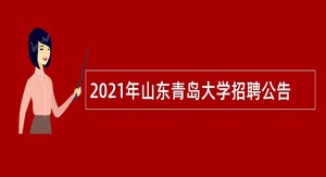 2021年山东青岛大学招聘公告