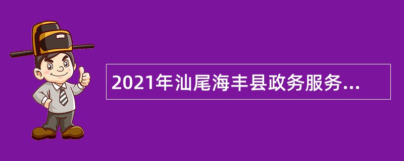 2021年汕尾海丰县政务服务数据管理局招聘政府聘员公告