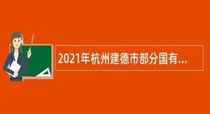 2021年杭州建德市部分国有企业及机关事业单位辅助性岗位招聘公告