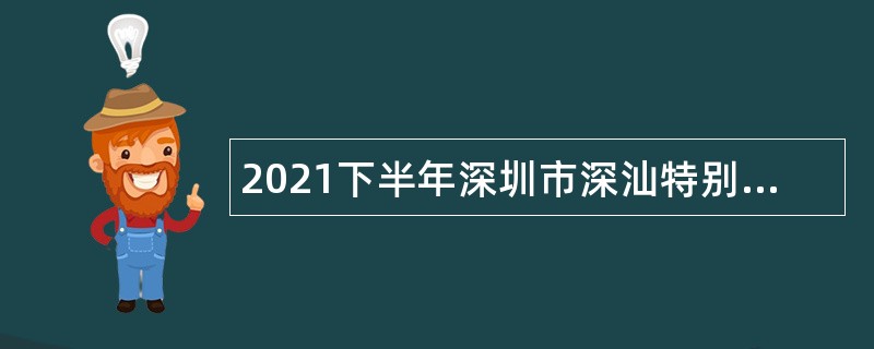 2021下半年深圳市深汕特别合作区统战和社会建设局招聘事业单位事务员公告