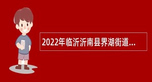 2022年临沂沂南县界湖街道招聘劳动合同制人员公告