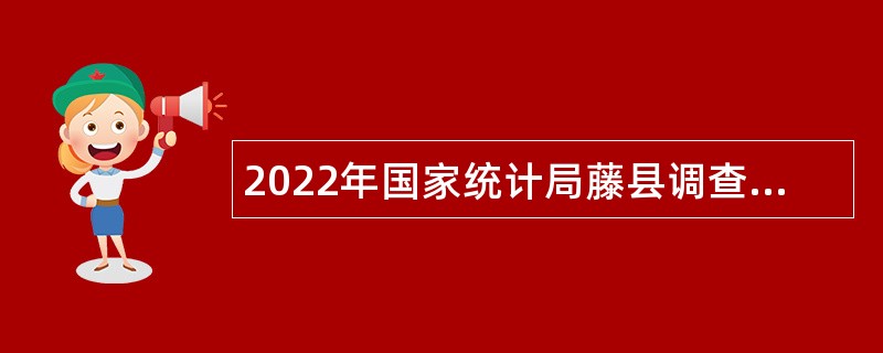 2022年国家统计局藤县调查队招聘编外人员公告（广西）