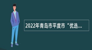 2022年青岛市平度市“优选计划”选聘公告