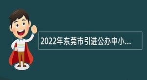 2022年东莞市引进公办中小学高层次人才和短缺专业人才公告