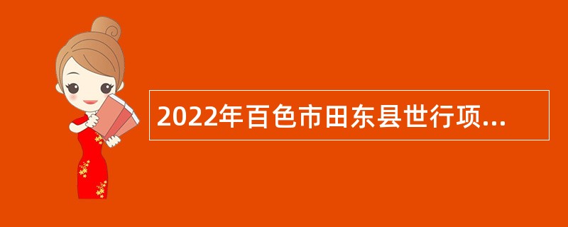 2022年百色市田东县世行项目档案管理人员招聘公告