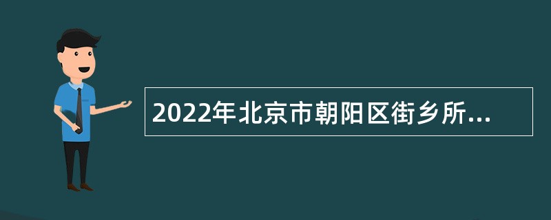 2022年北京市朝阳区街乡所属事业单位面向社会招聘工作人员公告