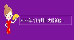 2022年7月深圳市大鹏新区发展和财政局招聘编外人员公告