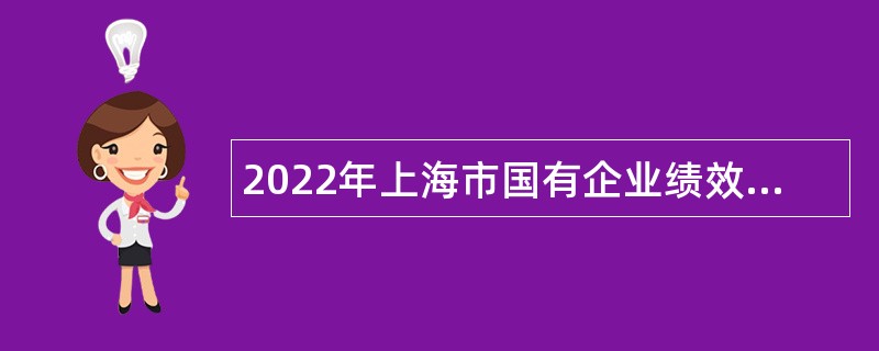 2022年上海市国有企业绩效评价中心（上海市国有资产监督管理委员会稽查事务中心）招聘人员公告（第二批）