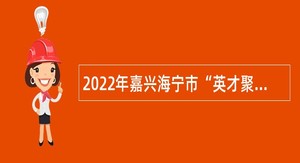 2022年嘉兴海宁市“英才聚潮城”引进高层次人才公告