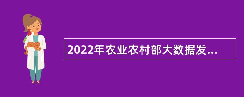 2022年农业农村部大数据发展中心第三批面向社会招聘公告