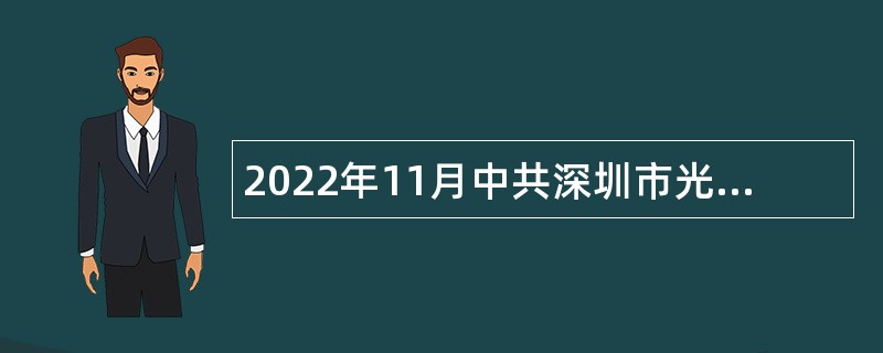2022年11月中共深圳市光明区委宣传部招聘一般类岗位专干公告