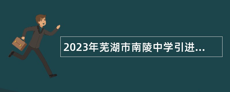 2023年芜湖市南陵中学引进优秀教育人才公告