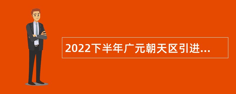 2022下半年广元朝天区引进人才公告