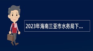 2023年海南三亚市水务局下属事业单位招聘工作人员公告（第1号）