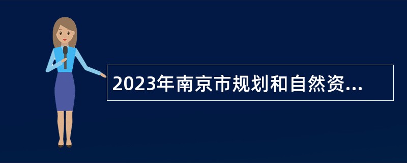 2023年南京市规划和自然资源局财务中心招聘编制外工作人员简章