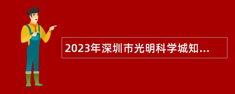 2023年深圳市光明科学城知识产权公共服务中心选聘特级特聘公告